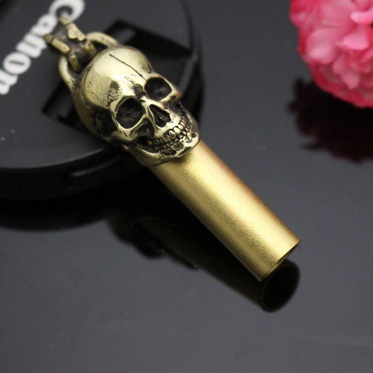Brass Skull Whistle, Gothic Accessories