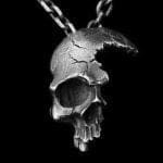 Skull Necklace, Gothic Jewelry, Broken Human Skull