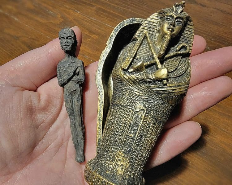 Mummy in Coffin, Egyptian Decor, Oddities Curiosities