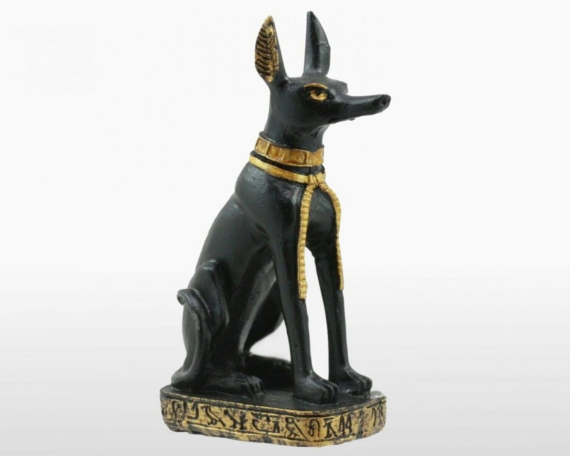 Anubis Jackal Statue, Egyptian God of Death, 3 Inch Mini Statue ...