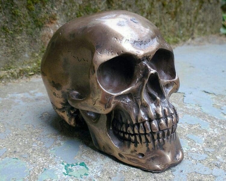 Bronze Skull, Gothic Decor, Oddities
