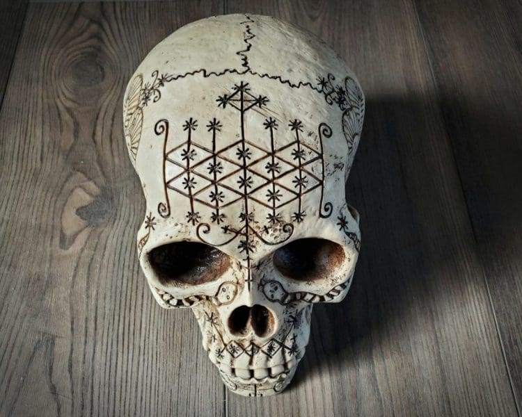 Voodoo Skull, Carved Human Skull, Oddities