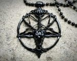 Black Baphomet Pendant Necklace, Occult Items