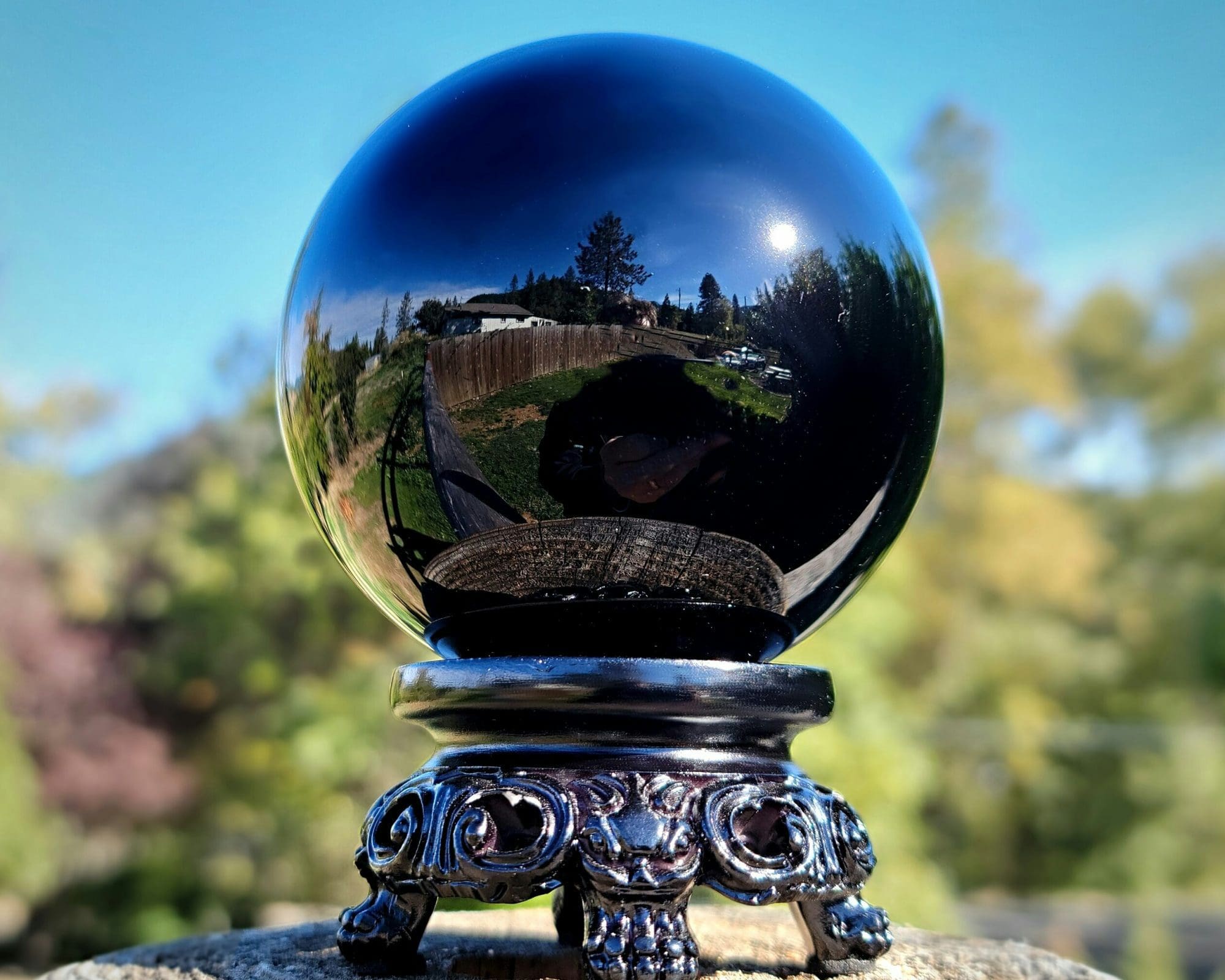 80mm Black Crystal Ball, Occult, Fortune Telling, Onyx Ball