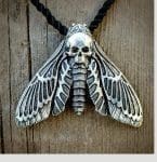 Skull Moth Necklace, Deaths Head Moth Jewelry, Witch Jewelry, Gothic Jewelry