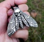 Skull Moth Necklace, Deaths Head Moth Jewelry, Witch Jewelry