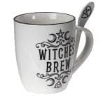 Witches Brew Mug and Spoon, Gothic Kitchen Decor