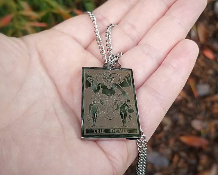 Occult Jewelry, Tarot Necklace, Devil Necklace