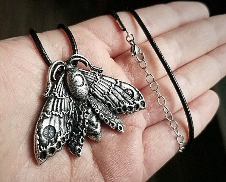 Luna Moth Necklace, Witch Jewelry, Gothic Jewelry