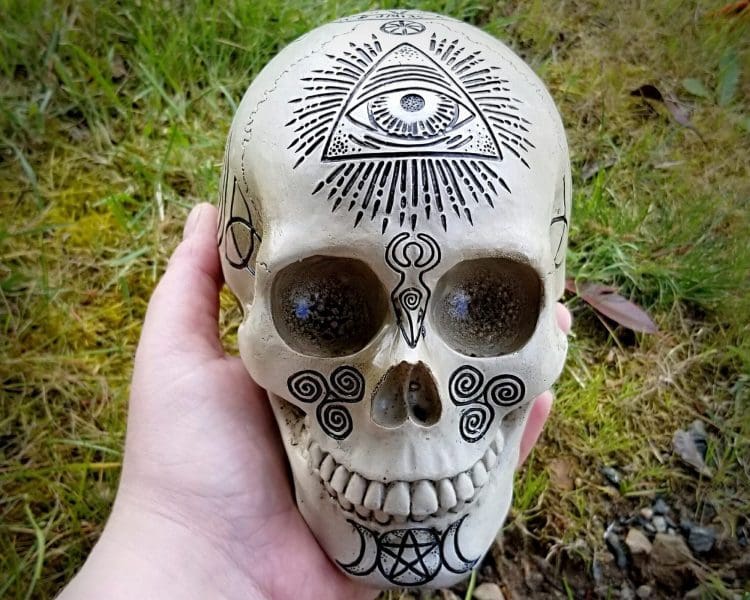 Witchcraft Skull, Altar Skull, Wicca Skull