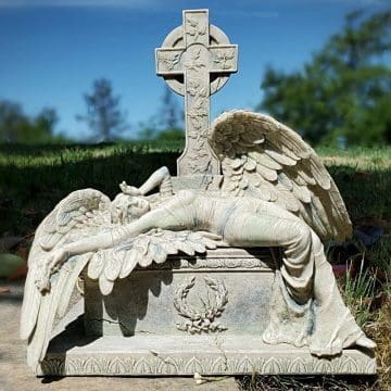 Weeping Angel Statue, Gothic Decor, Crying Angel tombstone