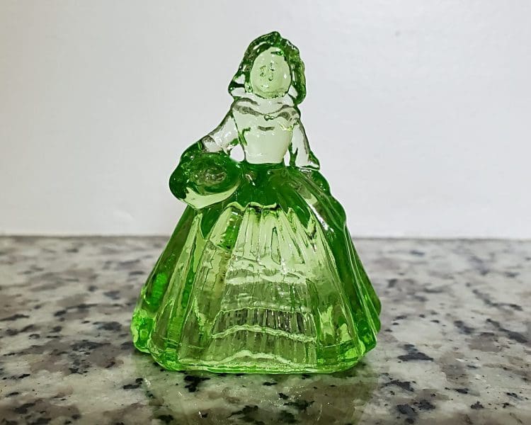 Uranium Glass Figurine, Uranium Glass,Haunted Doll, Radioactive Ghost