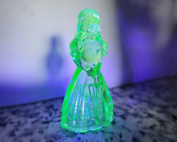 Uranium Glass Figurine, Vaseline Glass Figurine, Oddities, Curiosities