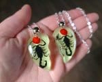 Real Insect Jewelry, Scorpion Heart Necklace, Gothic Friendship Necklace