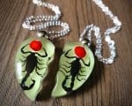 Real Insect Jewelry, Scorpion Heart Necklace, Gothic Friendship Necklace