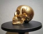 Gold Skull, Gold Human Skull, Gothic Decor
