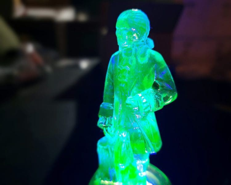 Uranium Glass Figurine, Vaseline Glass Figure