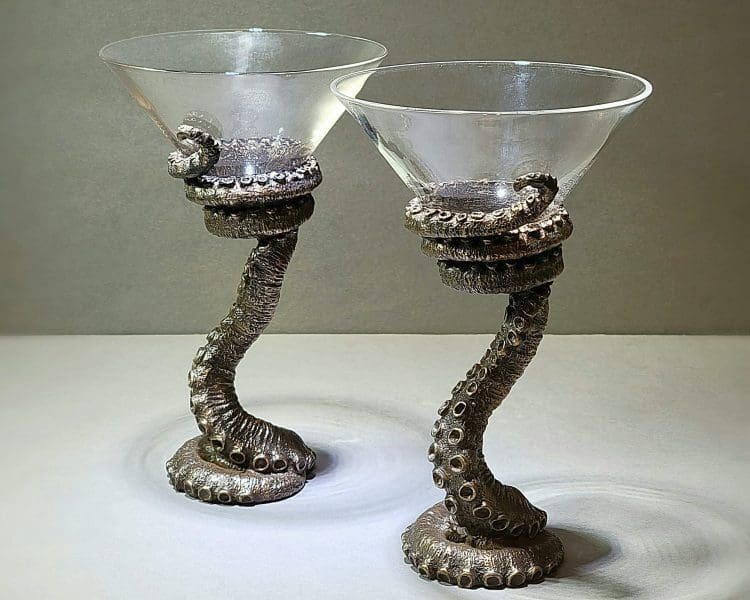 Octopus Tentacle Martini Glasses, Octopus Decor, Gothic Decor