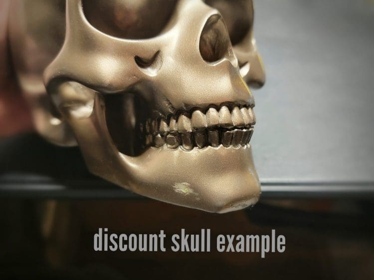Discount Gothic Decor, Bronze Skull