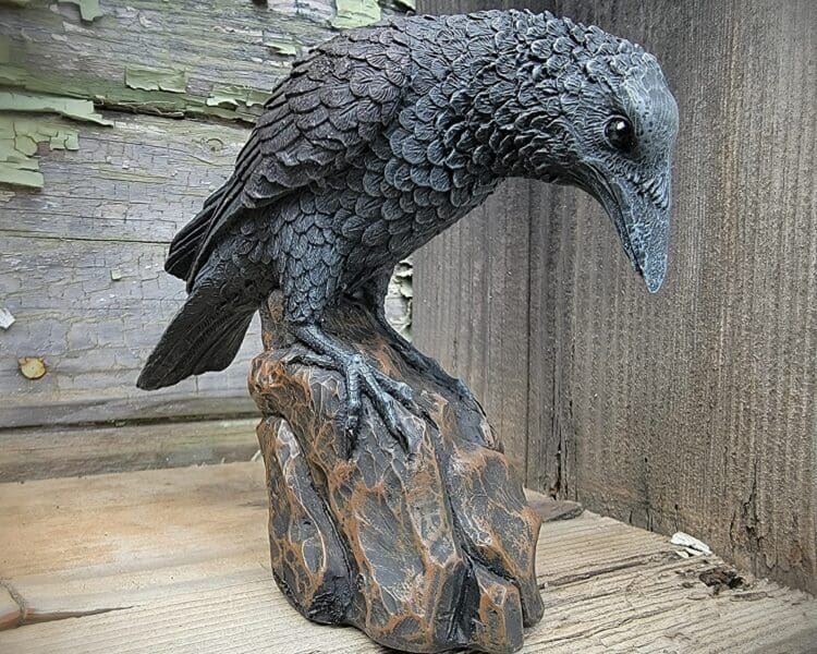 Raven Statue, Gothic Home Decor