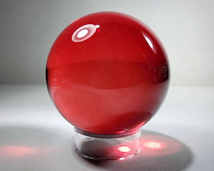 Large Red Crystal Ball, Red Glass Sphere, Gothic Home Decor