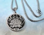 Wicca Witch Jewelry, Lotus Blossom, Pendant, Triple Moon