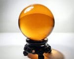 Orange Sphere, Amber Crystal Ball, 80mm Orange Glass Ball