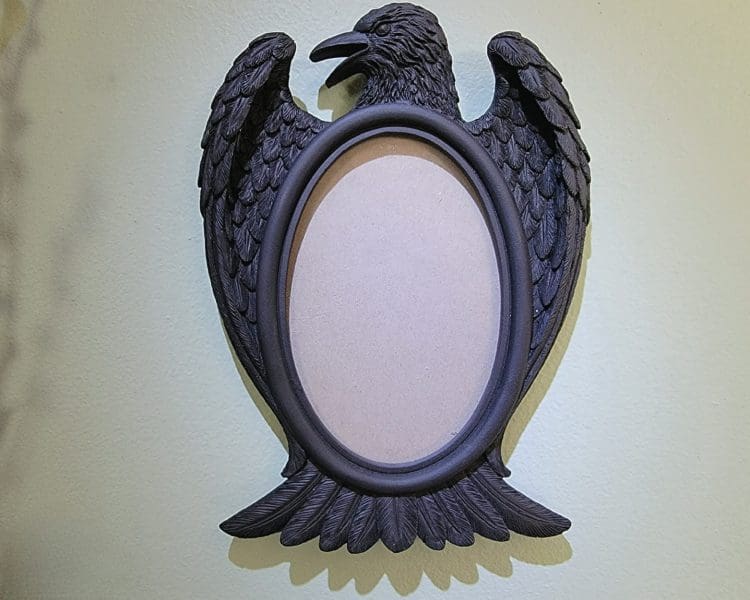Gothic Picture Frame, Gothic Decor, Raven Picture Frame
