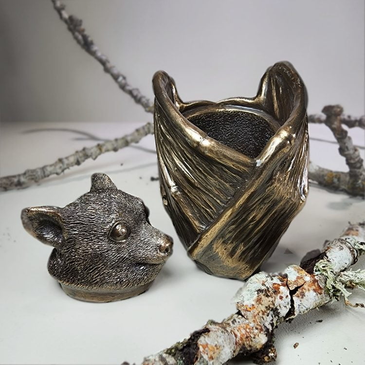 Bronze Bat Trinket Cup, Gothic Decor, Gothic Gifts, Oddities Gifts